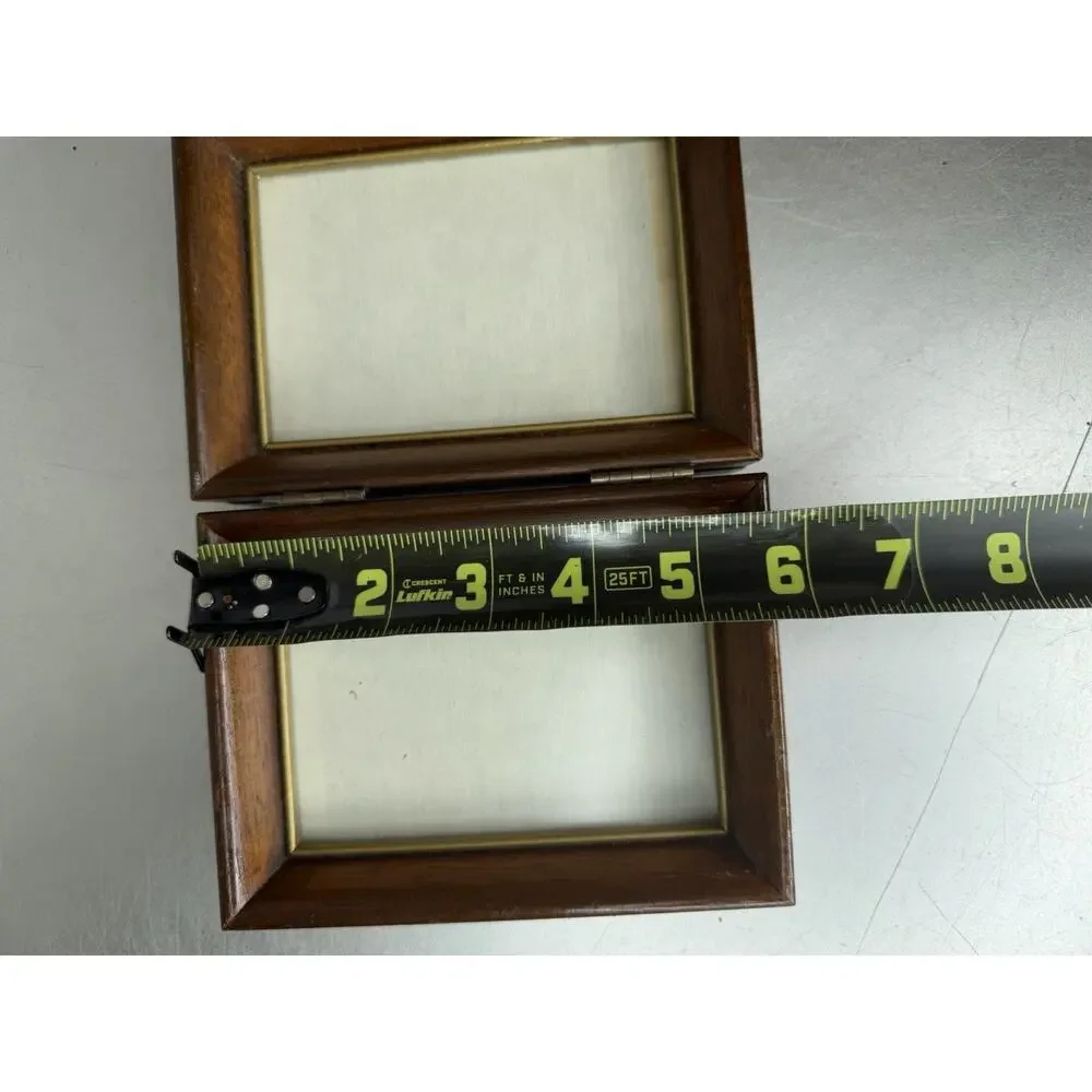 Vintage Wood Collage Trio 3 Picture Frame MCM Dark Brown 13in X 5.75in